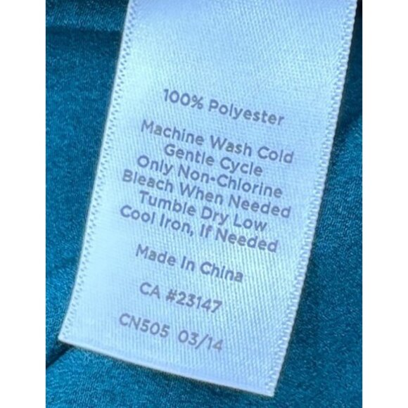 Talbots Women's size Small Teal Button-Front Long Sleeve Blouse Career - Picture 4 of 5